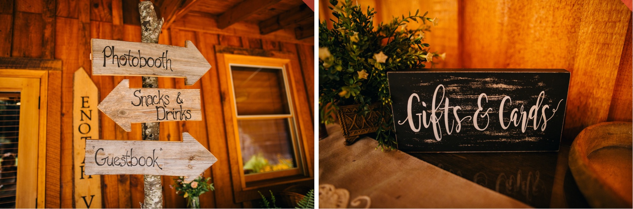The Gifts and Cards sign at a wedding reception.