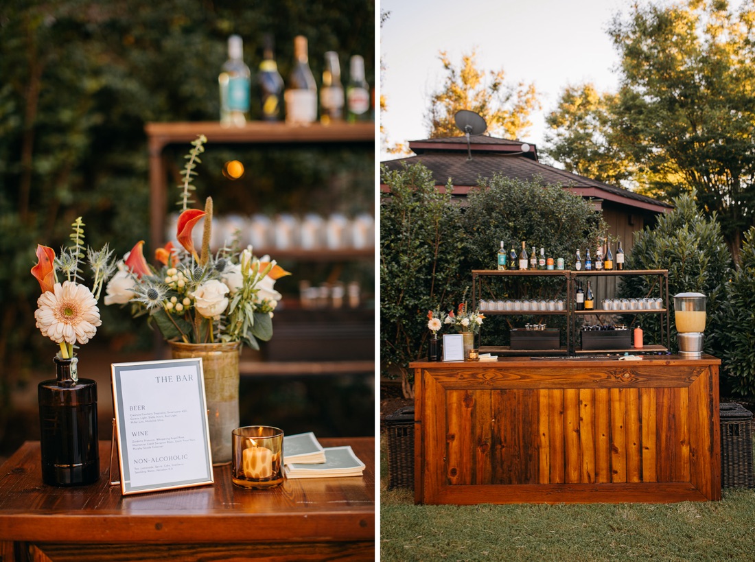 Barnsley Resort Wedding Photographer highlights the cute bar setup