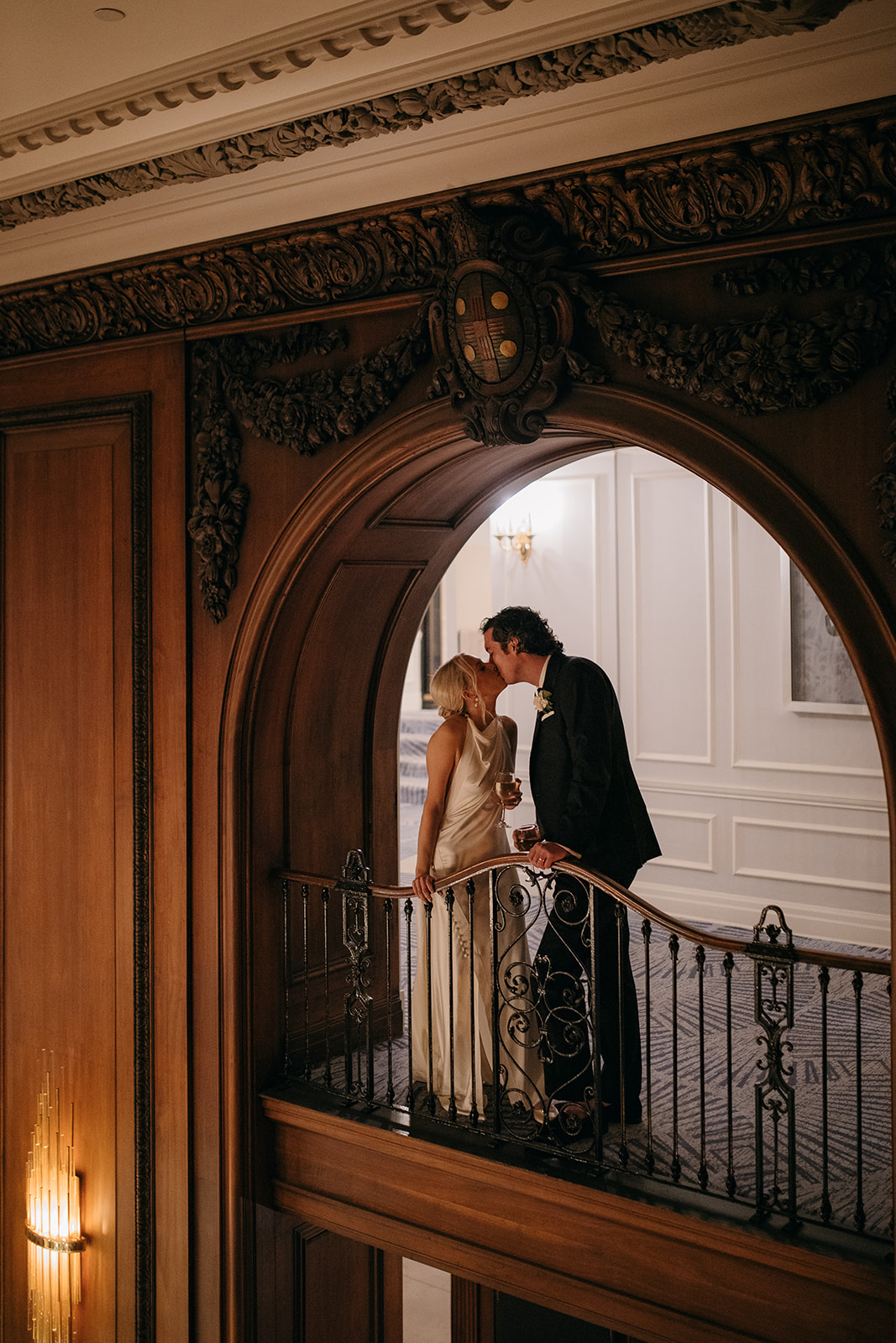 Bridal portrait at The Read House in Chattanooga with vintage architecture