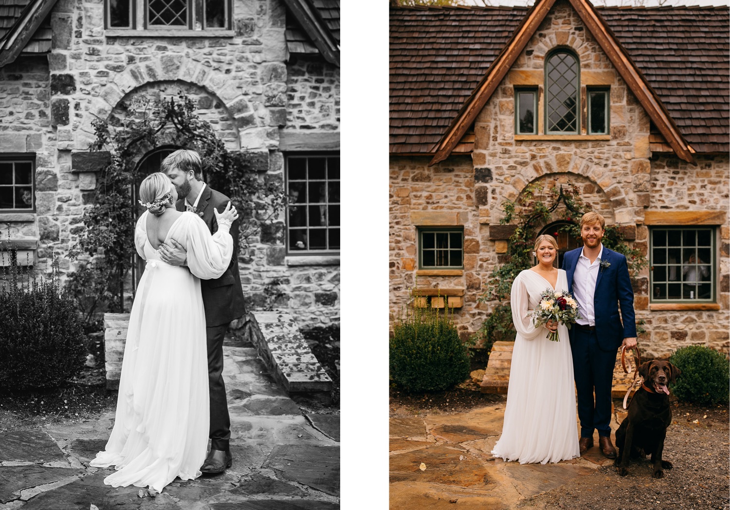 Intimate bride and groom portraits at a Chattanooga outdoor wedding venue. 