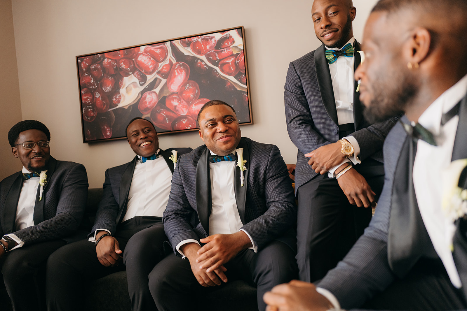 Groom with his groomsmen before the Biltmore Ballrooms Atlanta wedding. 