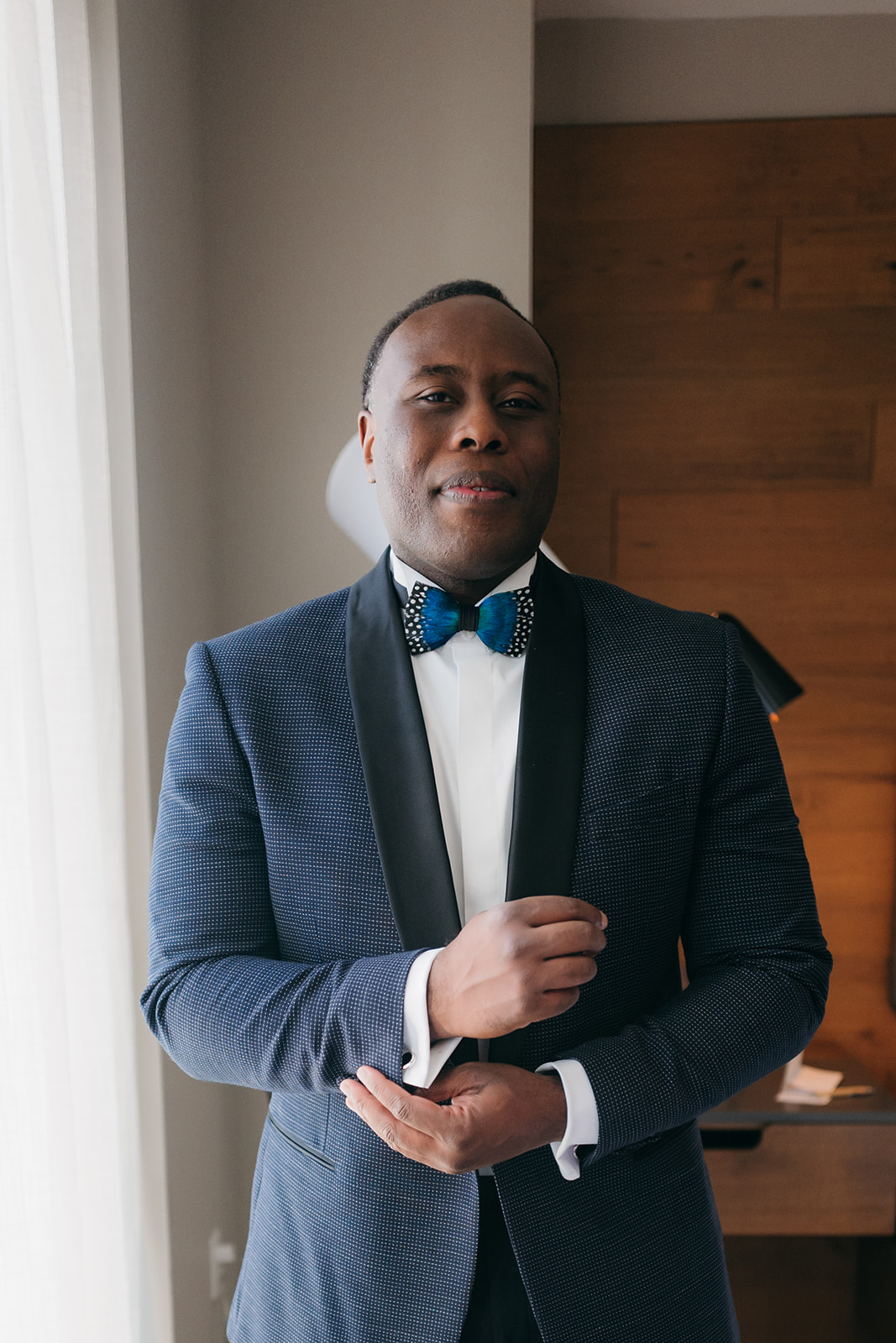 Groom getting ready before the Biltmore Ballrooms Atlanta wedding. 